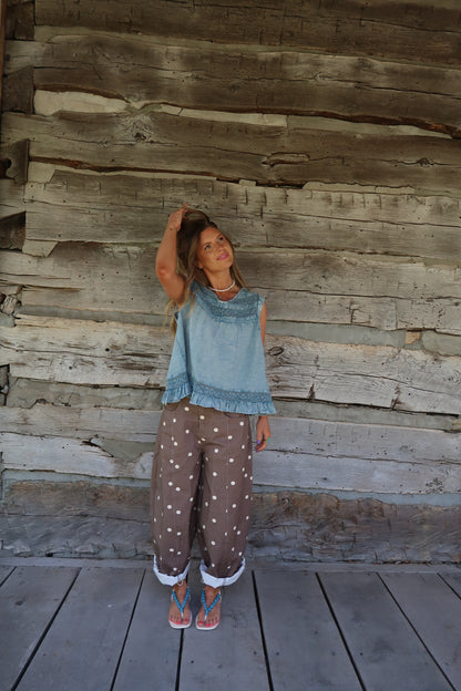 Blue Fresh Linens Top
