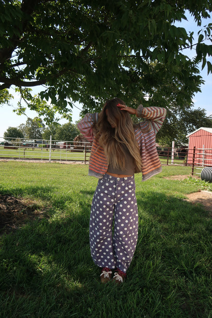 Plum Dot Barrel Jeans