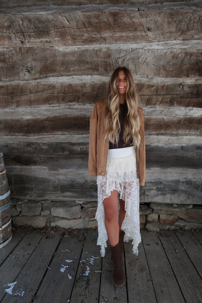 Camel Suede oversized Jacket