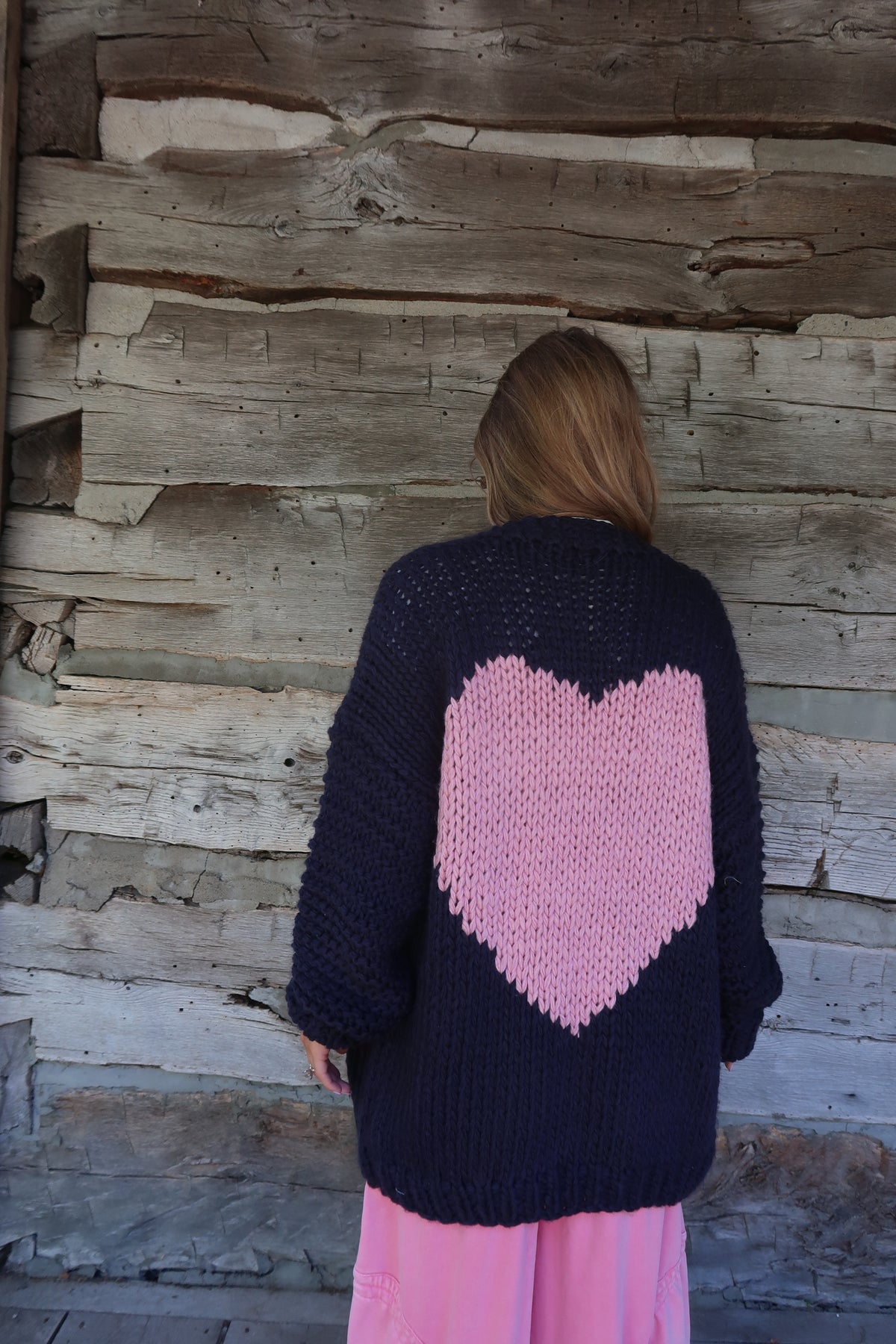 Navy Heart Cardi