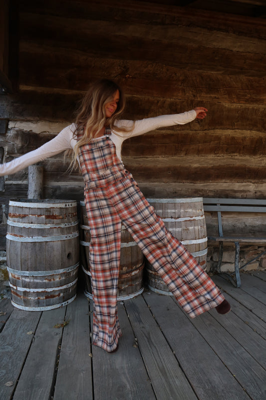 Pumpkin Pie Plaid Overalls