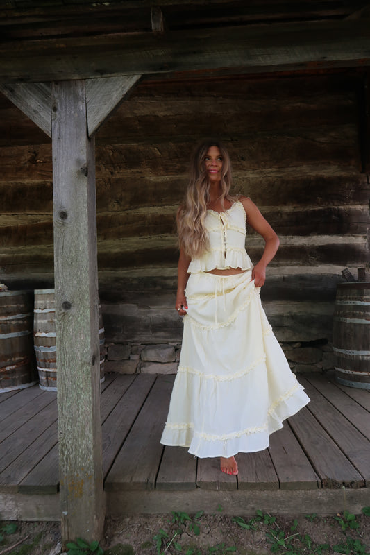 In No Hurry Butter Maxi Skirt
