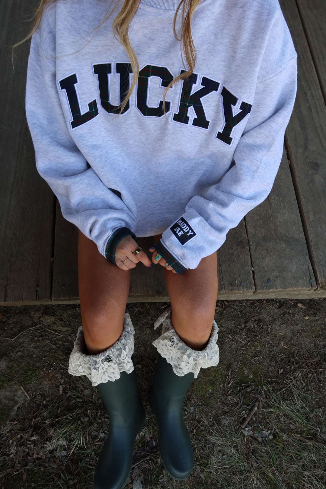 Lucky Plaid Mockneck