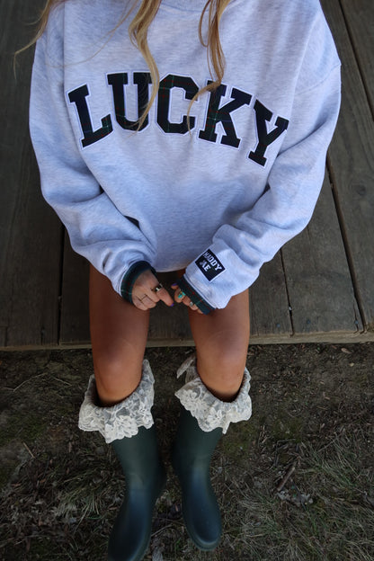 Lucky Plaid Mockneck