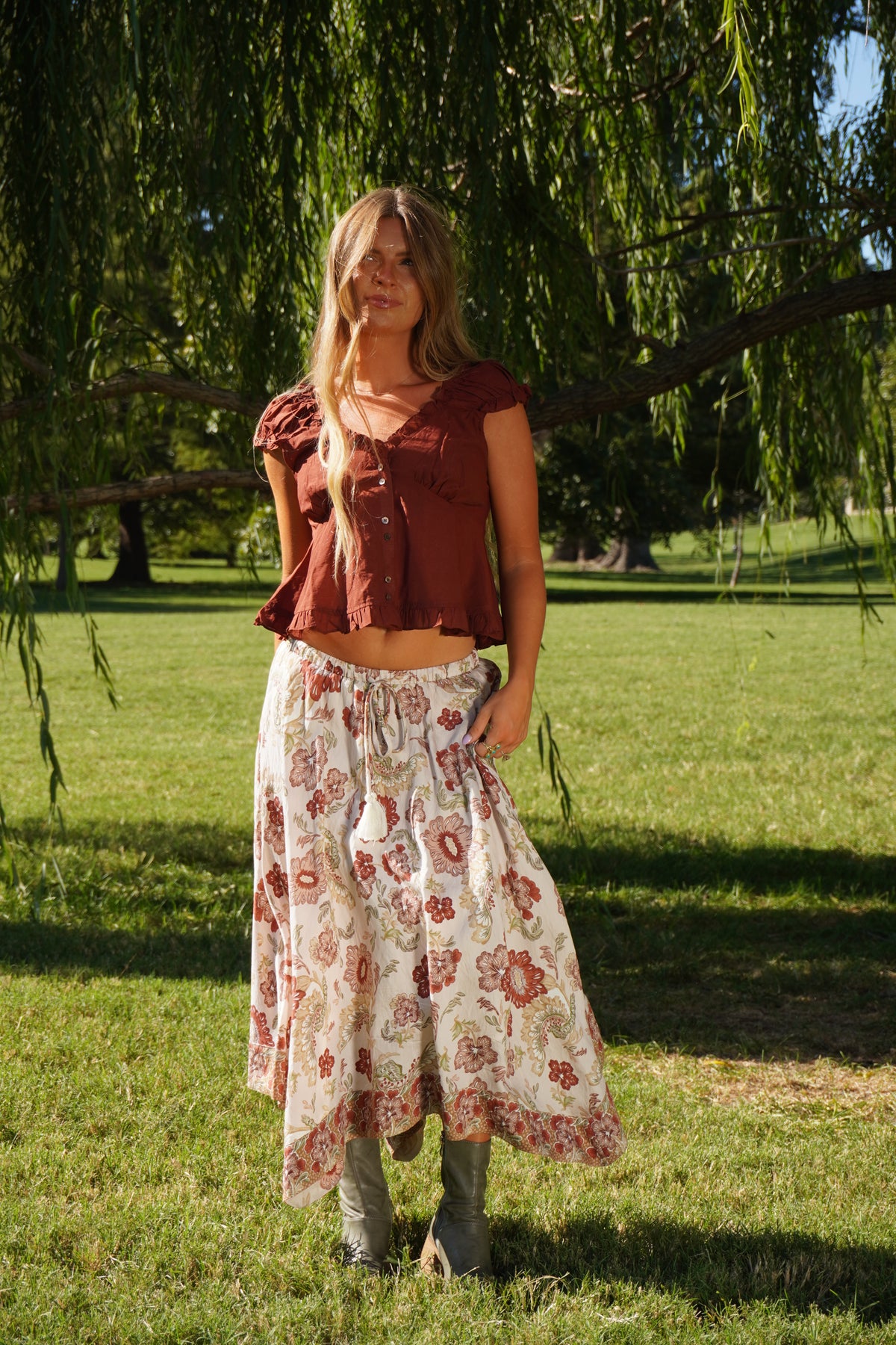Rust Babydoll Top