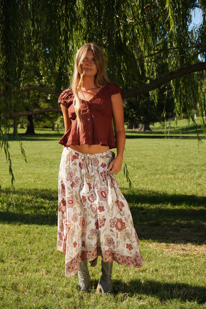 Rust Babydoll Top