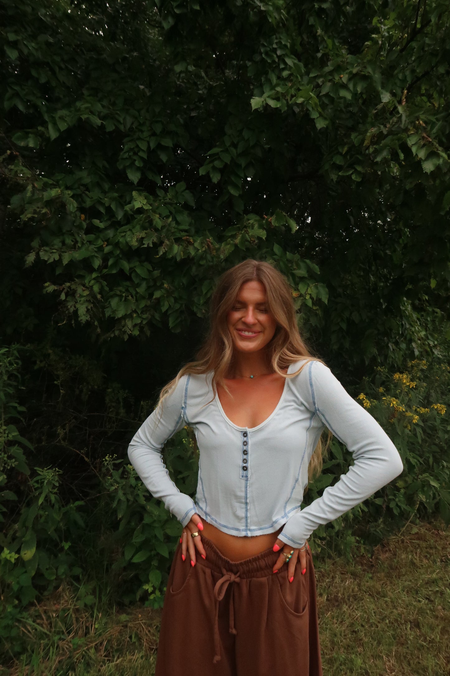 Blue Moon Crop Long Sleeve