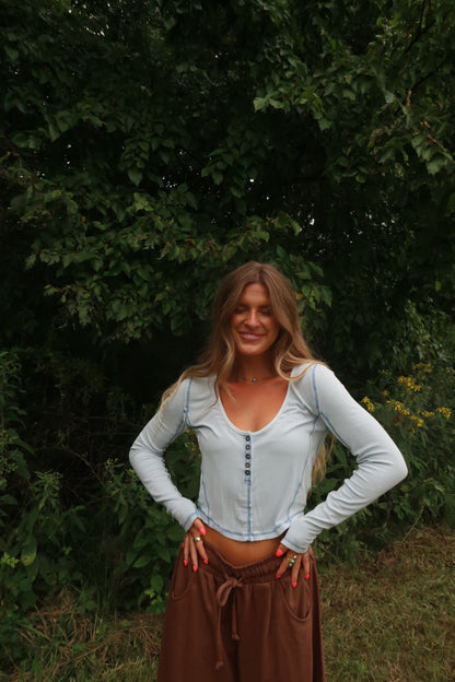 Blue Moon Crop Long Sleeve