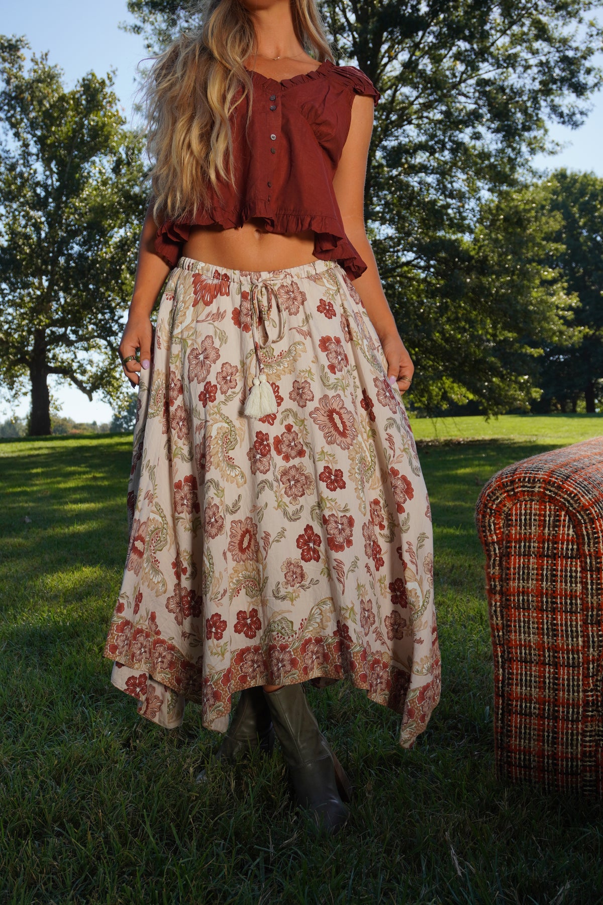 Phoebe Handkerchief Midi Skirt