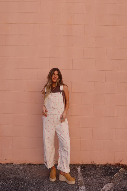 Pink Dottie overalls