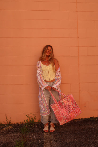 Iris Quilted Tote Bag