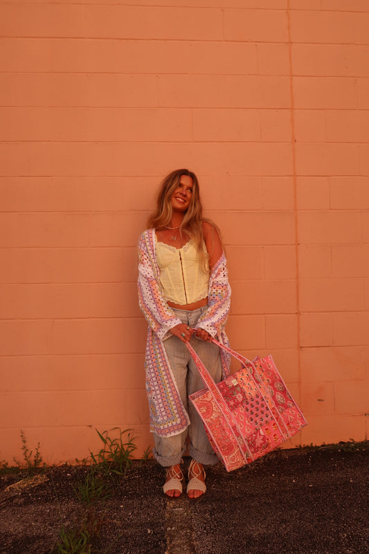 Iris Quilted Tote Bag