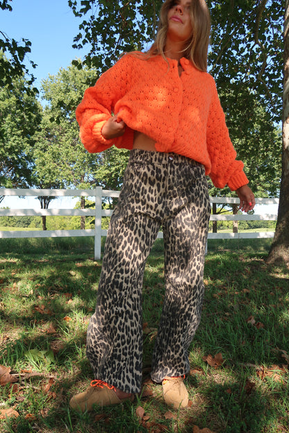 Chestnut Chetah Barrel Jeans