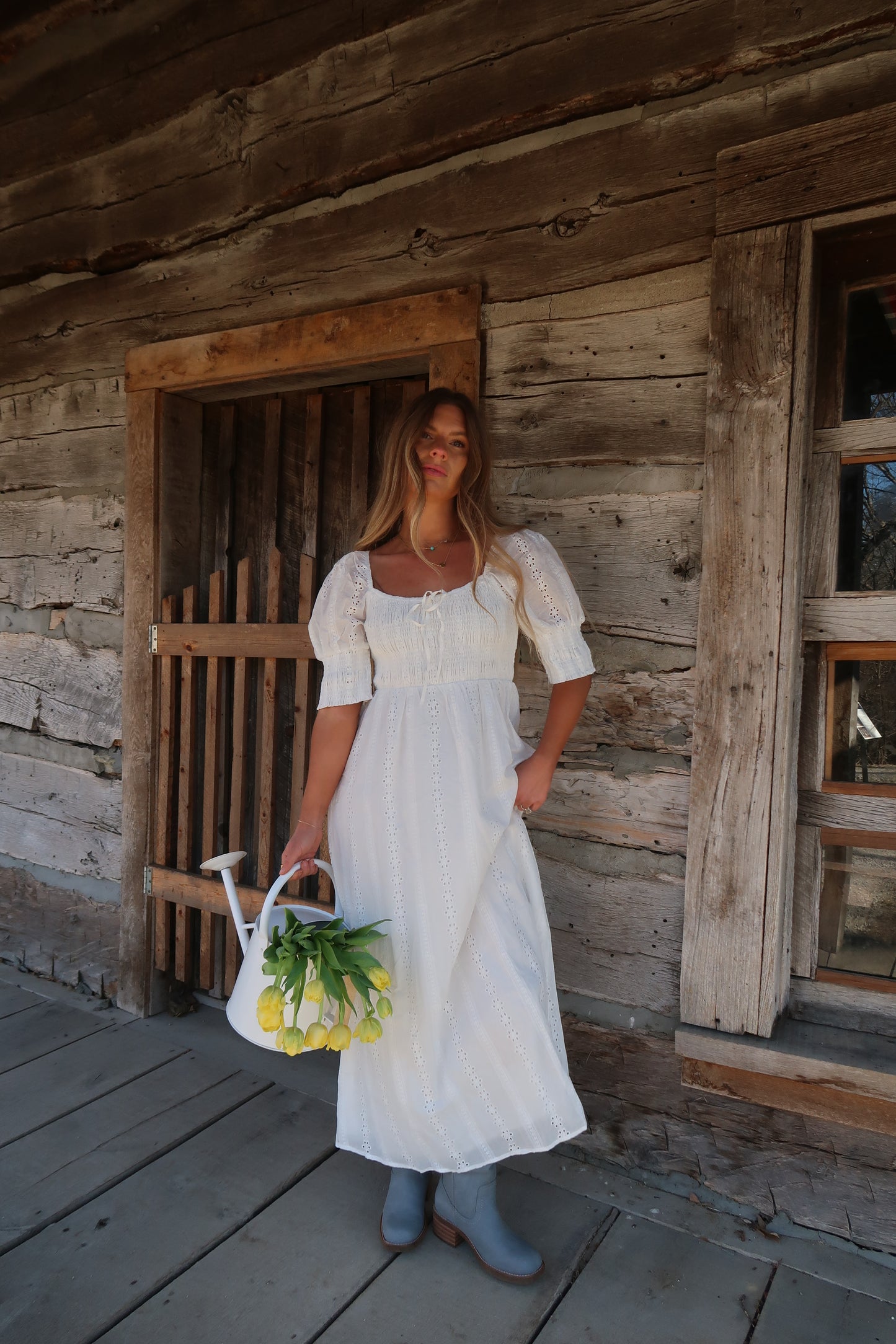 Lilly Eyelet Midi Dress