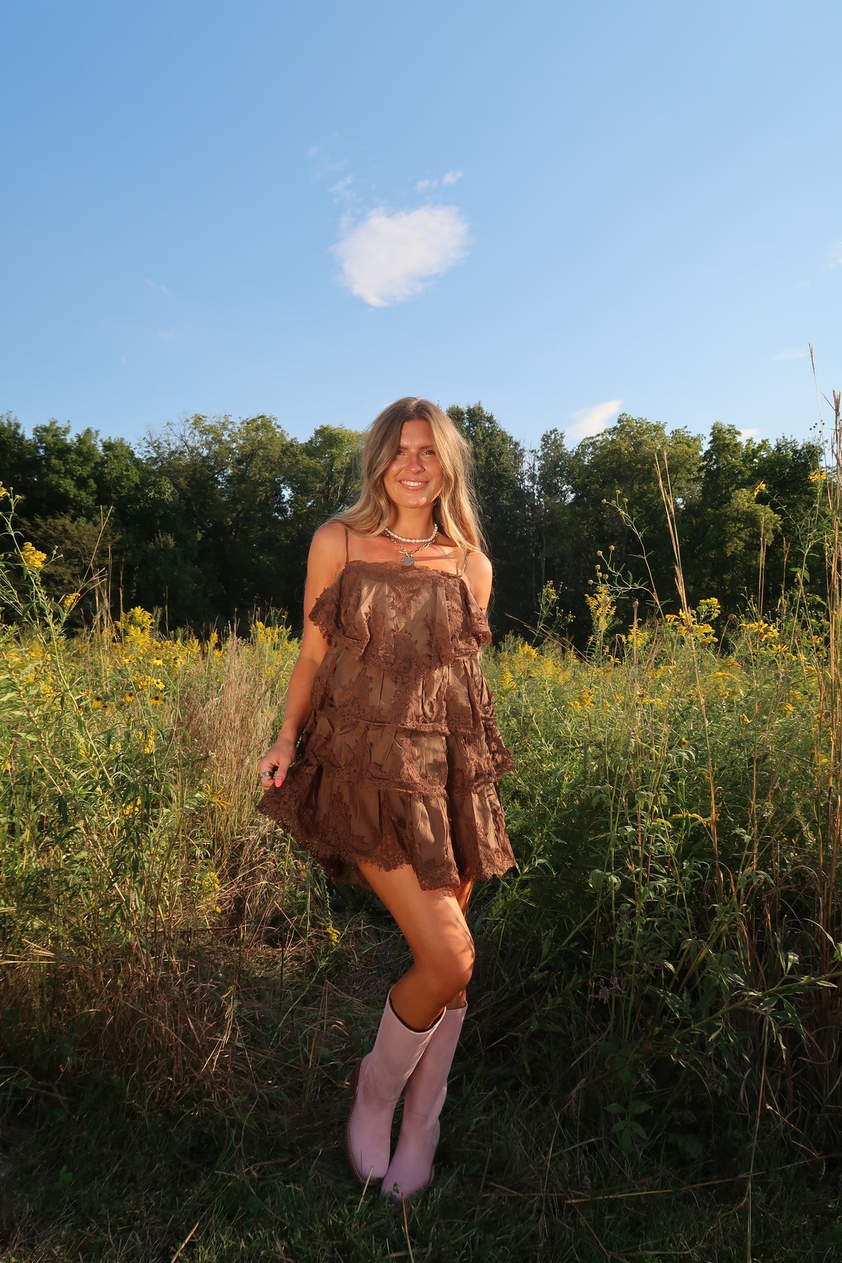 Lena Tiered Lace Dress