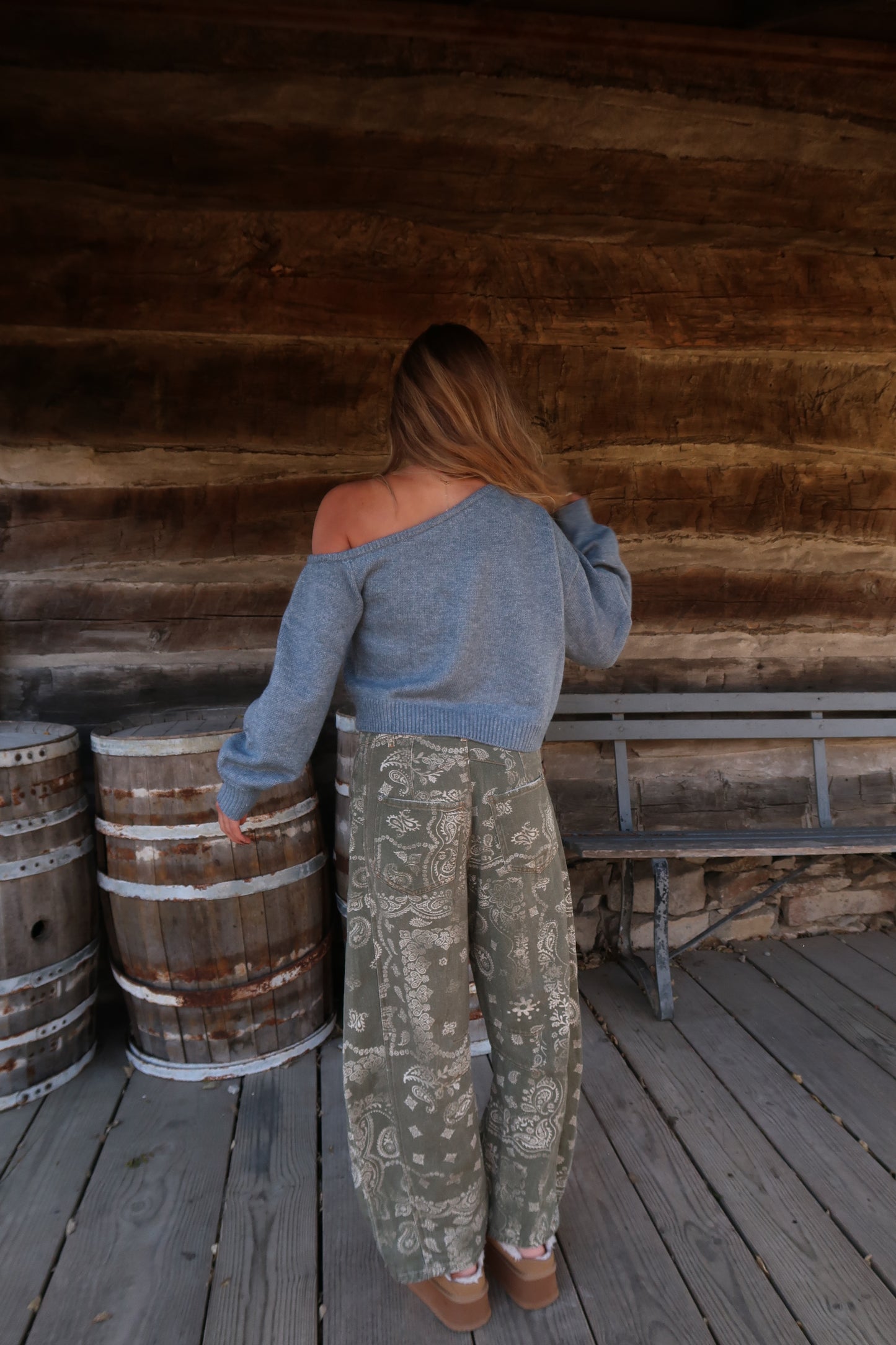 Blue Raspberry Off The Shoulder Sweater