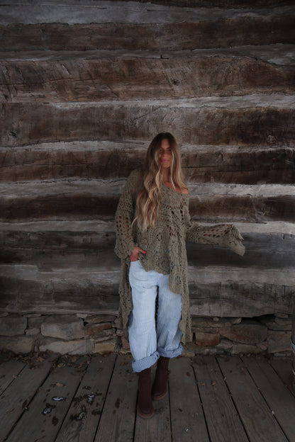 Gypsy  high low crochet sweater