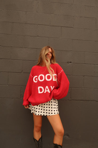 Good Day Red Sweater