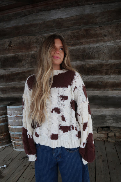 Moo Cable Knit Sweater