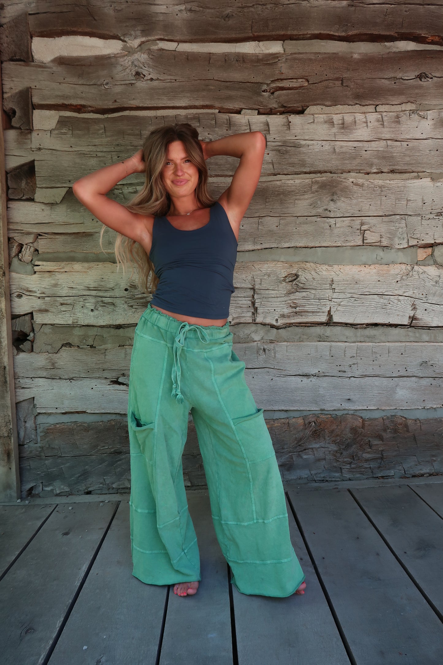 Evergreen Wide Leg Cargo Pant