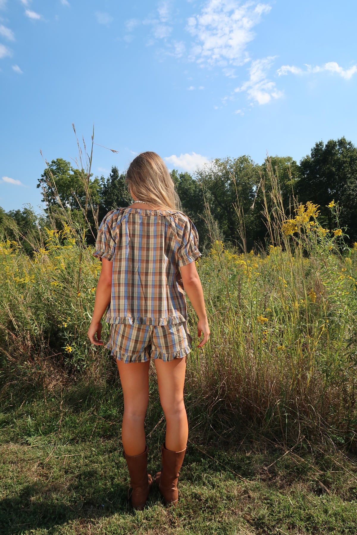 Wheatland Plaid Top