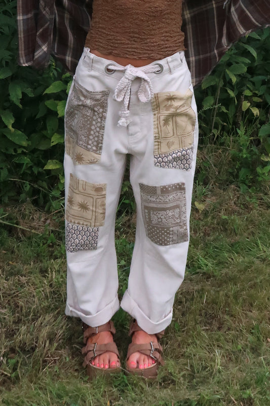 Sandy Patch Tie Waist Pants
