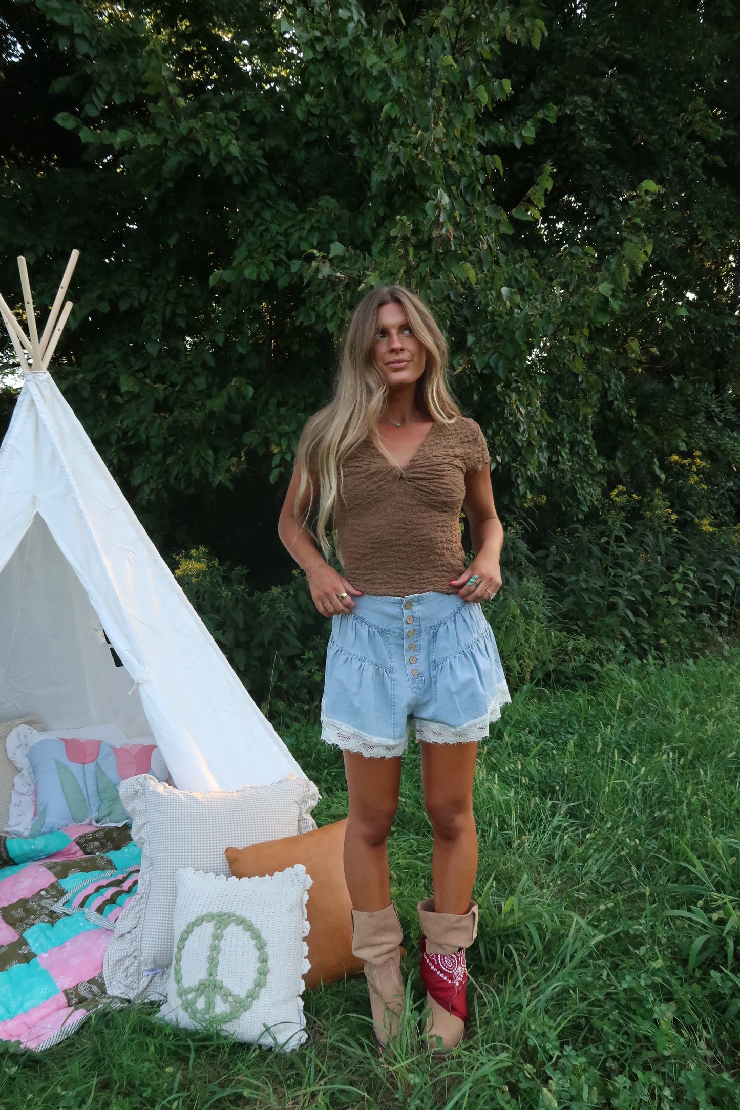 Free Bird Denim Shorts