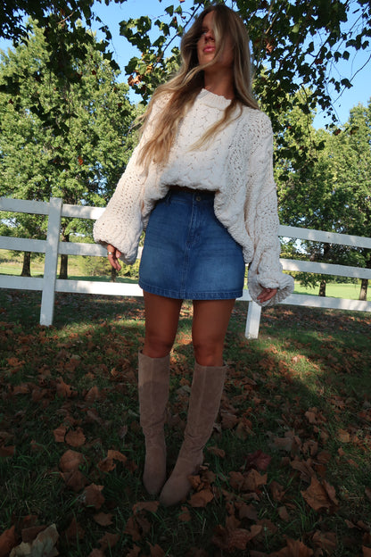 Rudy Cream Cable Knit Sweater