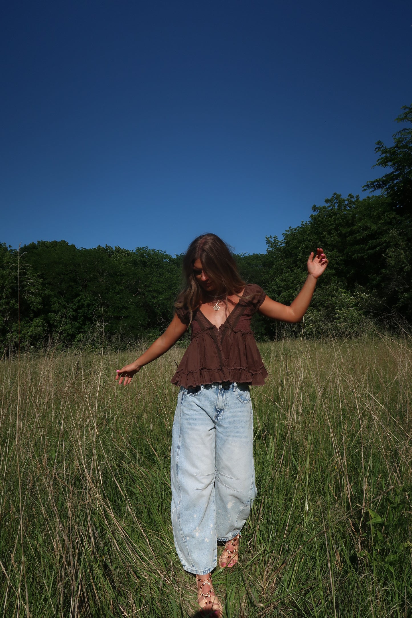 Brown Breezy Boho Top