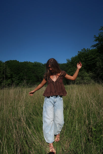 Brown Breezy Boho Top
