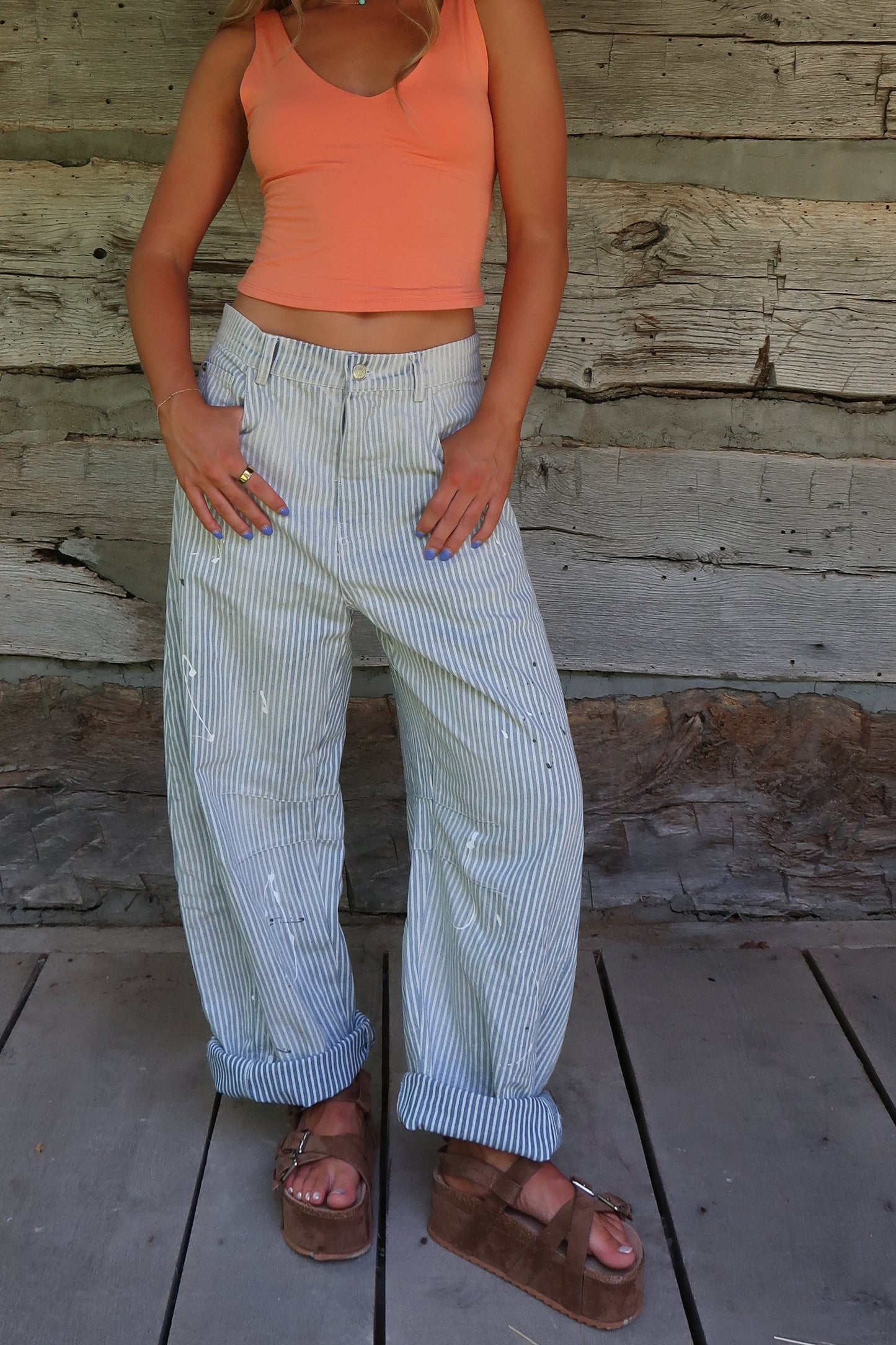 Coastal Painted Barrel Jeans