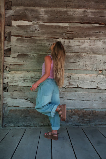 Dahlia Patch Pocket Barrel Jean