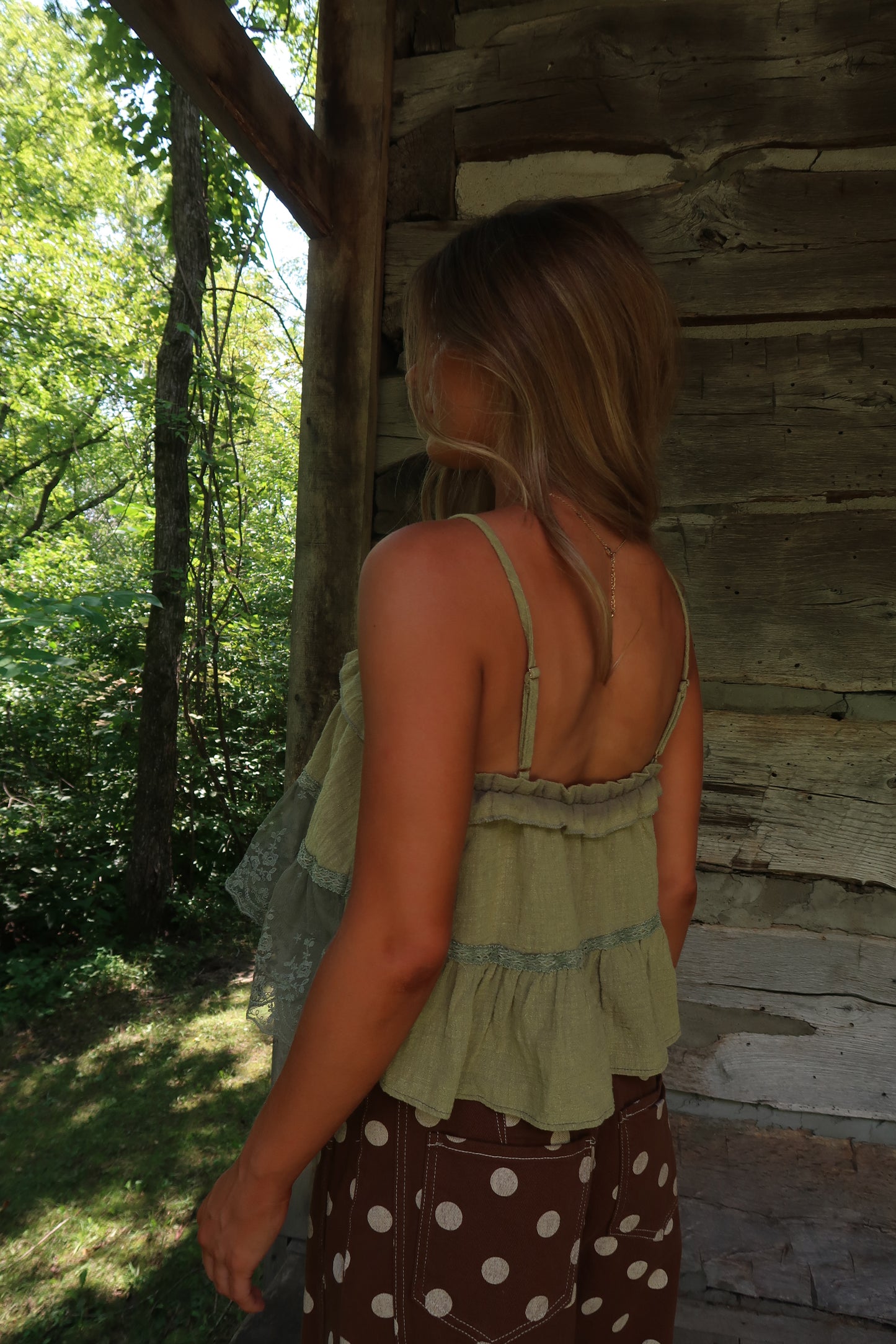 Moss Prairie Lace Tank