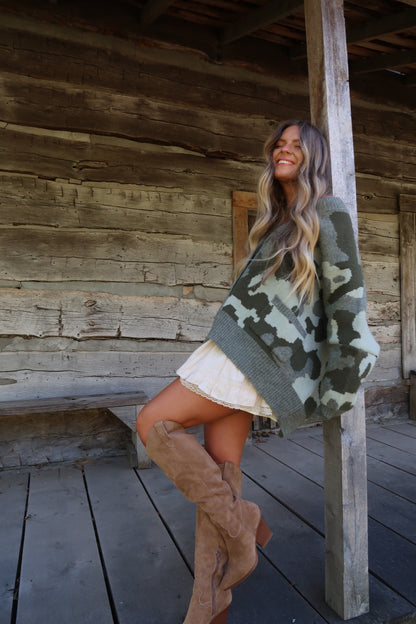 Camo Oversized Cardi