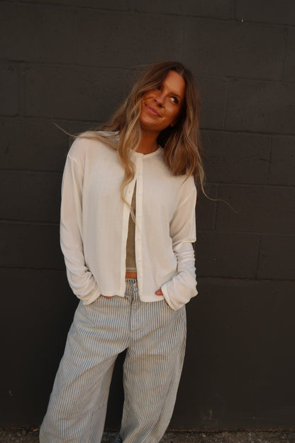 Dove Button Front Cardi