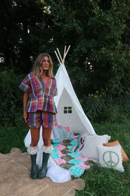 Stain Glass Plaid Shorts