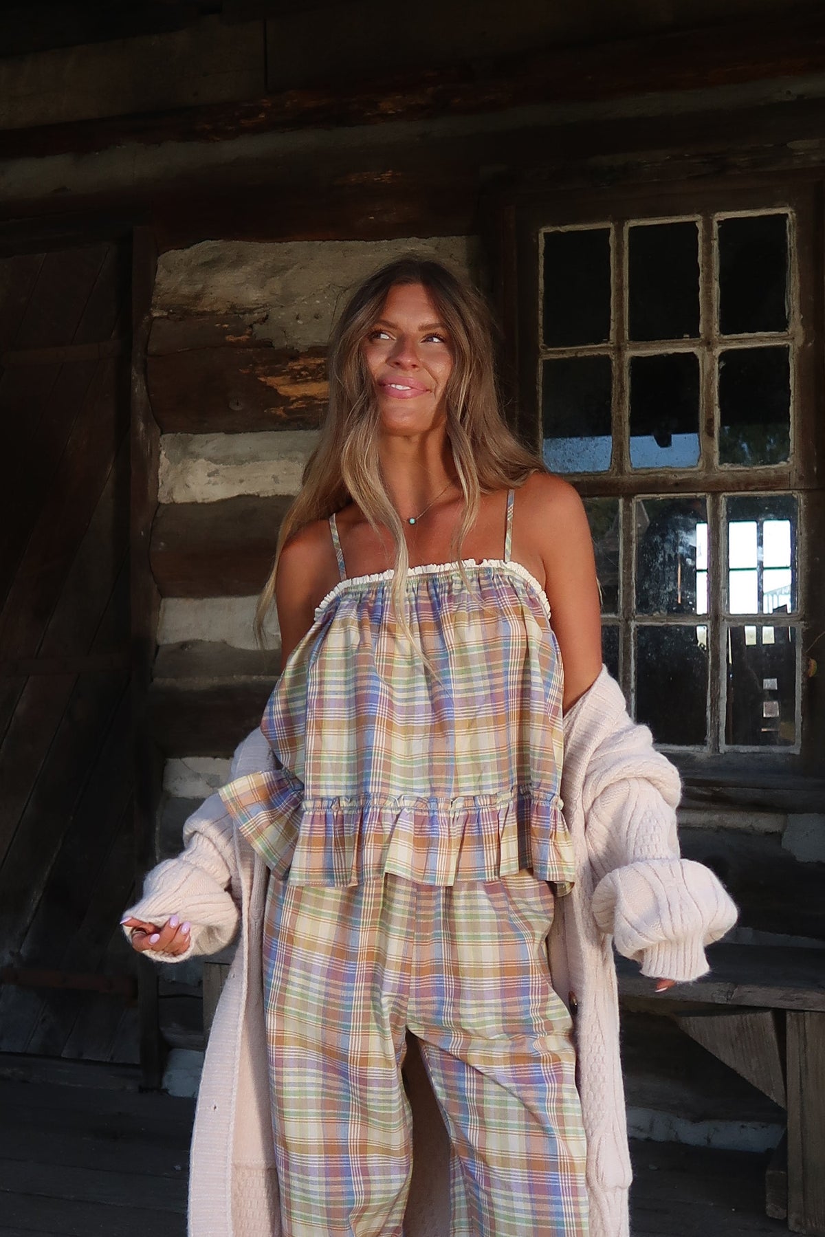 Home Sweet Home Plaid Tank
