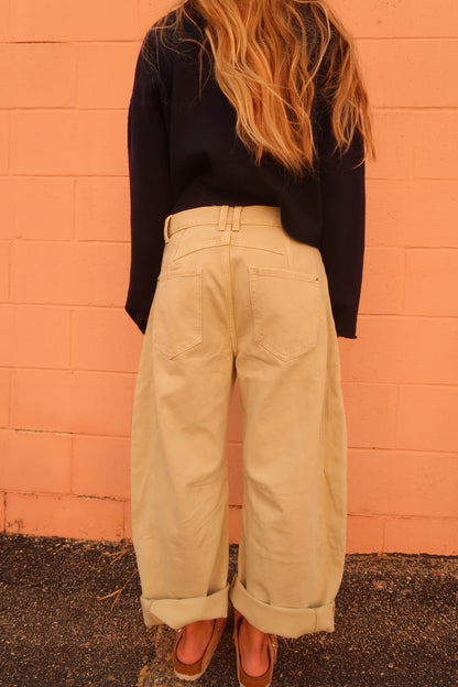 Sage barrel leg jeans