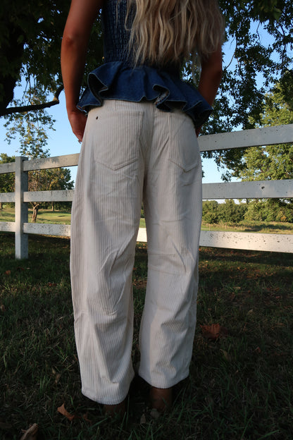 Dreaming Corduroy Barrel Jeans