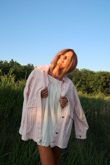 Blooming Gingham Barn Jacket