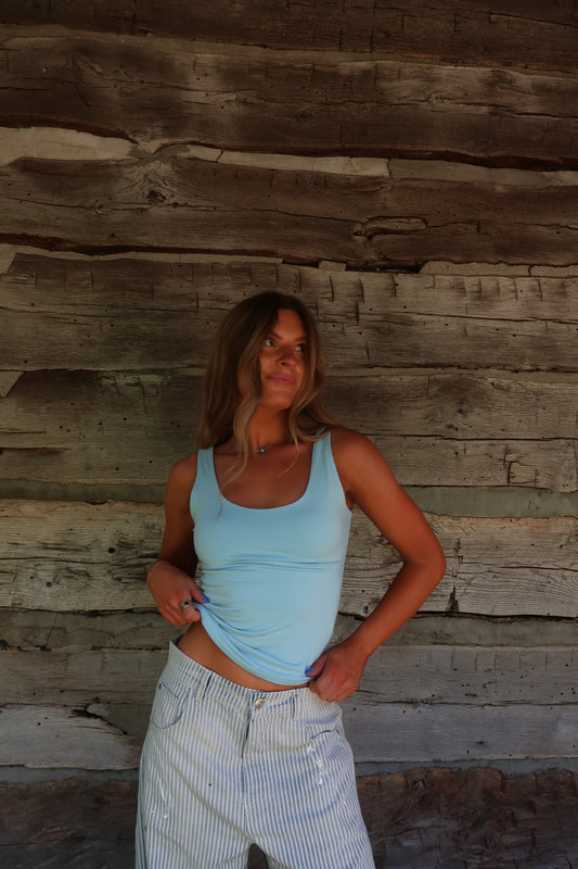 Baby Blue Back To Basics Tank