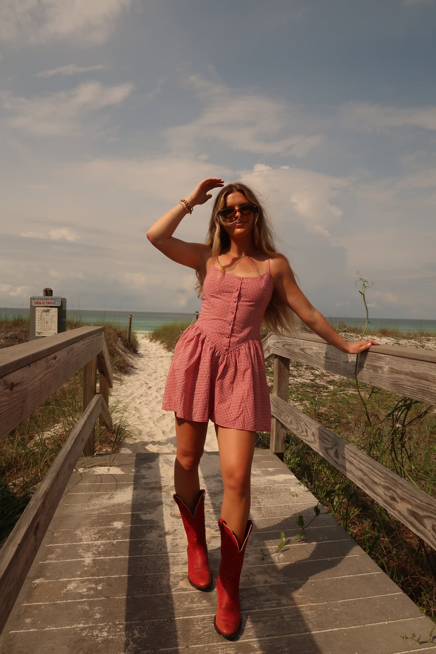 Cherry Cove Gingham Romper