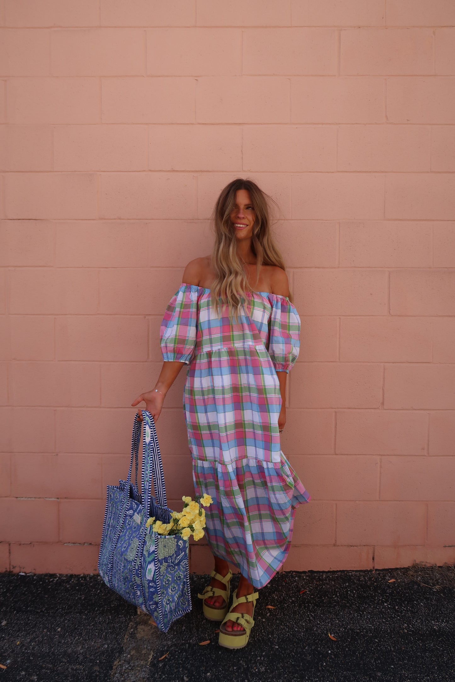 Wonderland Plaid Midi Dress