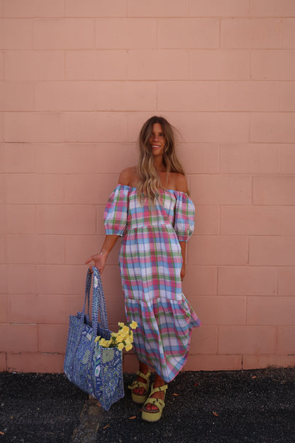 Wonderland Plaid Midi Dress