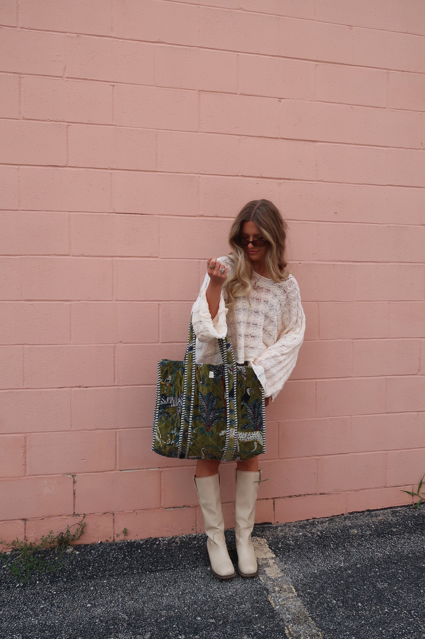 Bindi Velvet Quilted Tote Bag