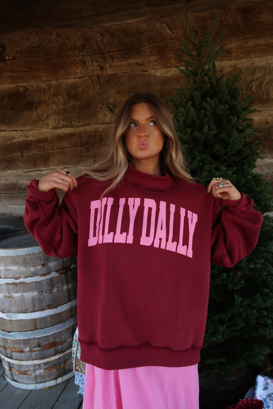 Cranberry Dilly Dally Mockneck