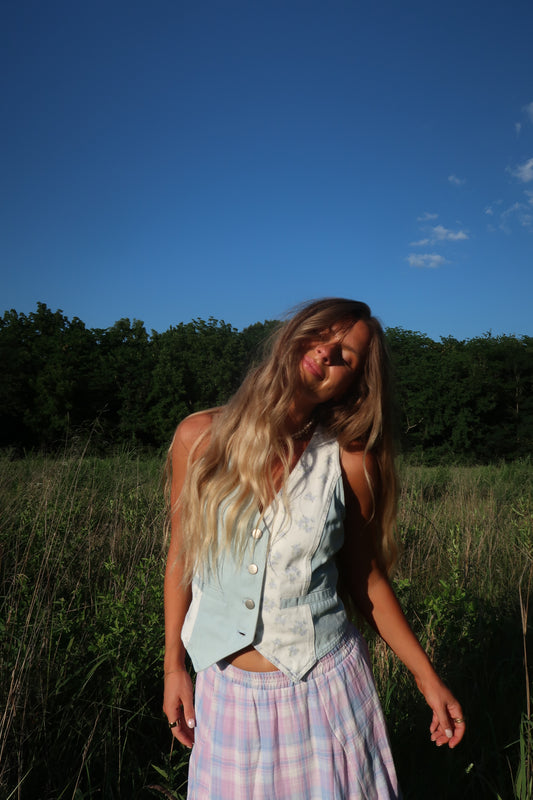Hayze Floral Denim Vest