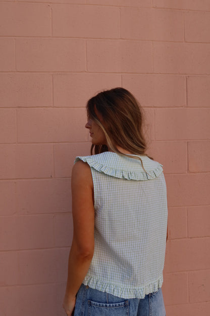 Logan Gingham Peter Pan Top