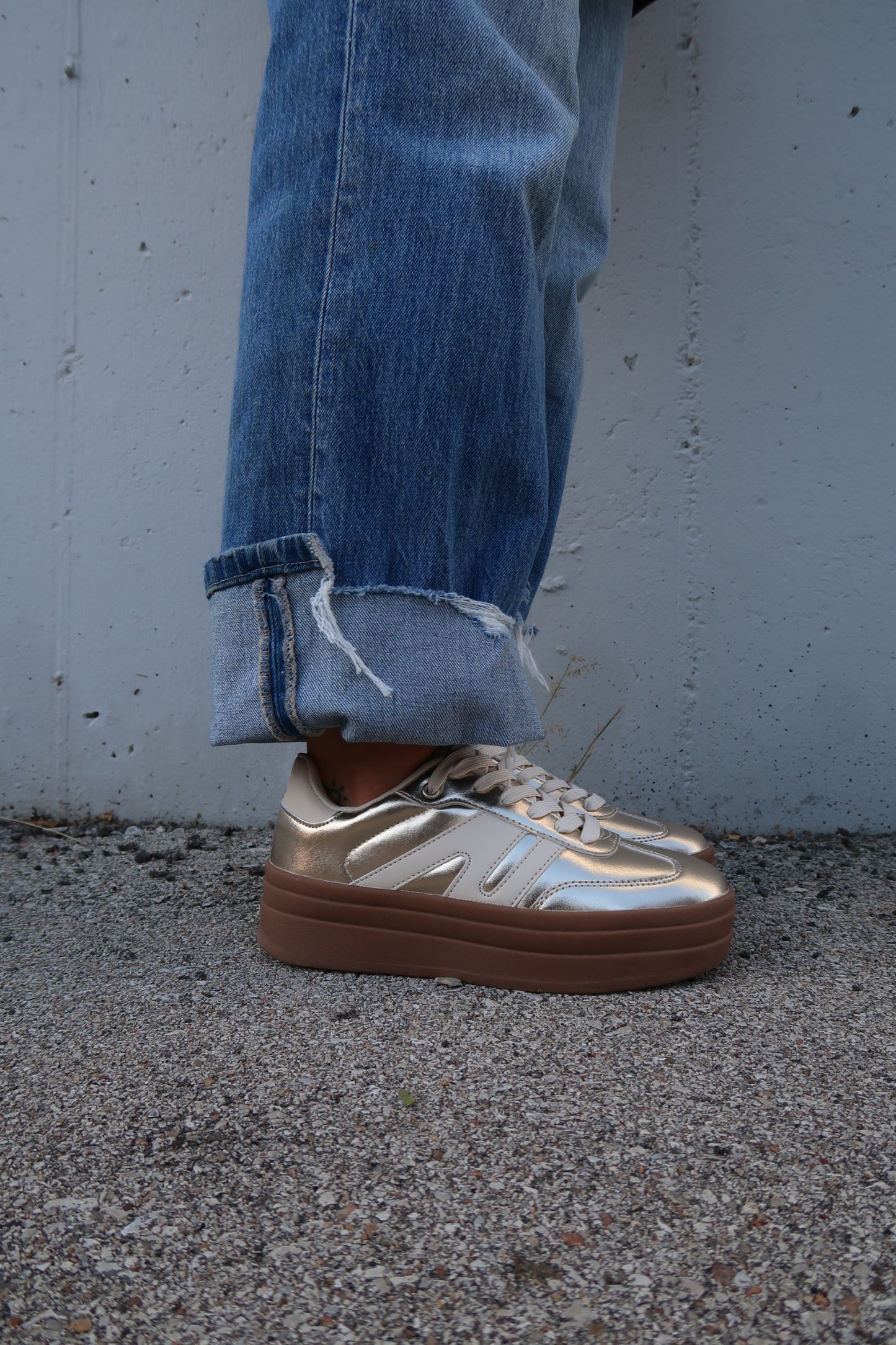 Good Day Gold Metallic Platform Sneaker