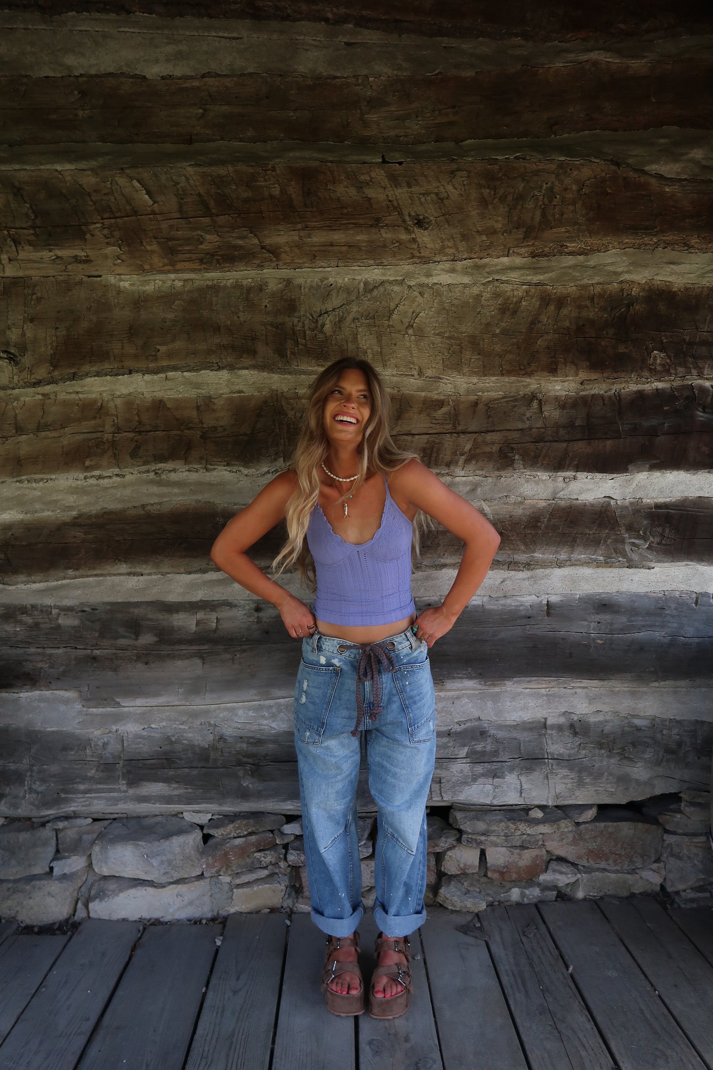 Periwinkle Seamless Layering Tank